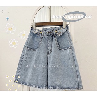 ✅Quần Jeans Ngố Nữ Đai Nút