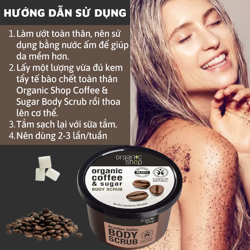 [Loại 250ml] Tẩy Da Chết Toàn Thân Organic Coffee & Sugar Body Scrub