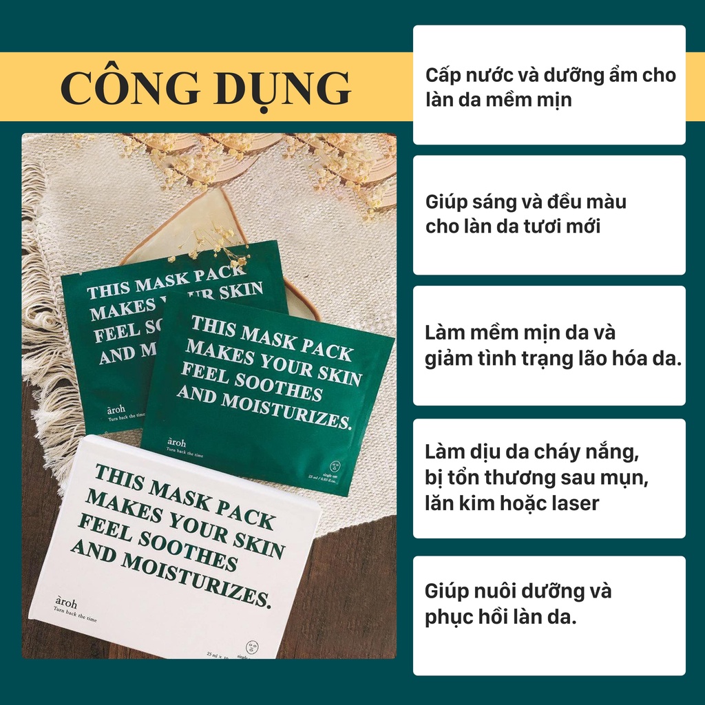 Mặt nạ dưỡng ẩm sáng da Aroh Turn Back The Time Hàn Quốc