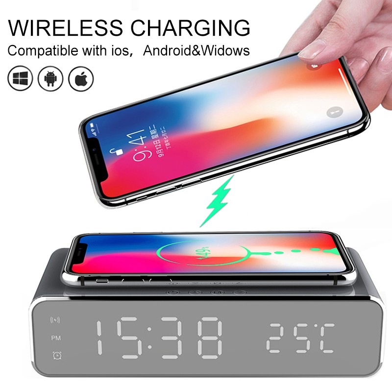 Đế Sạc Nhanh Không Dây Có Đèn Led Cho Iphone X / Xs Max Xr 8 Plus Samsung S8 S9 Note 9