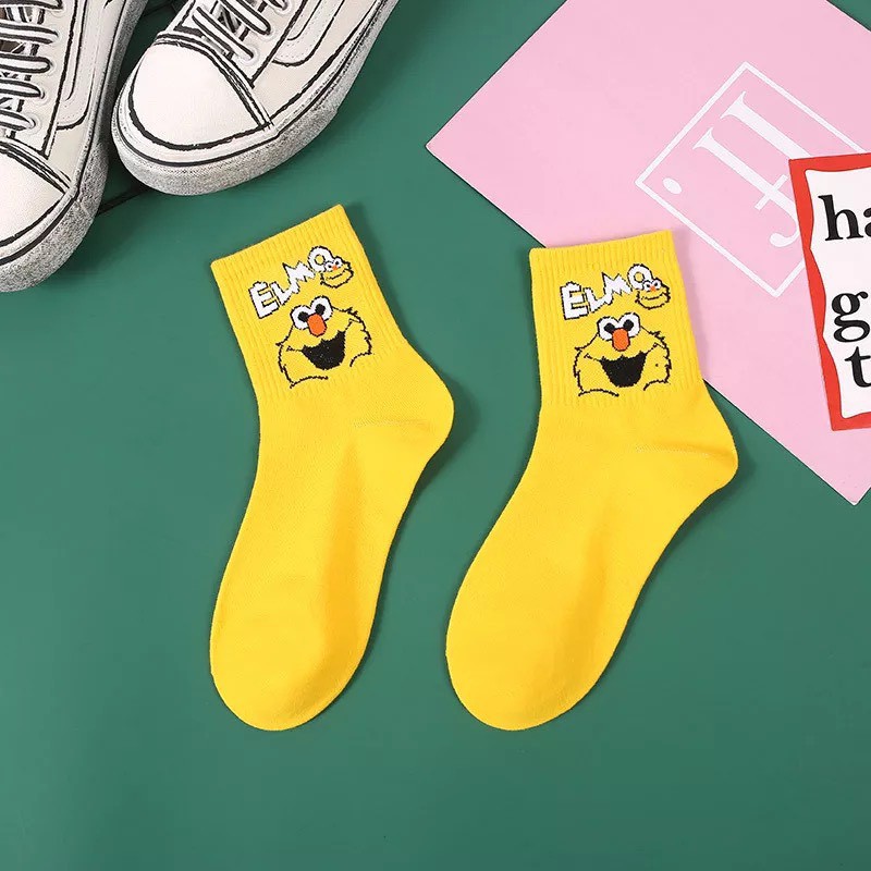 Vớ unisex Nobato nam nữ cổ cao họa tiết hoạt hình Elmo cực đẹp TN83