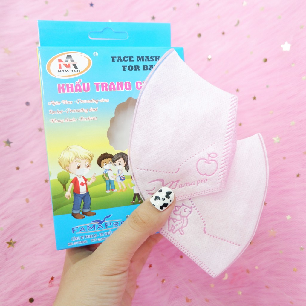 Hộp 10 cái khẩu trang y tế 5D, kháng khuẩn, Nam Anh, Đủ loại Đủ Màu cho Trẻ Em | BigBuy360 - bigbuy360.vn