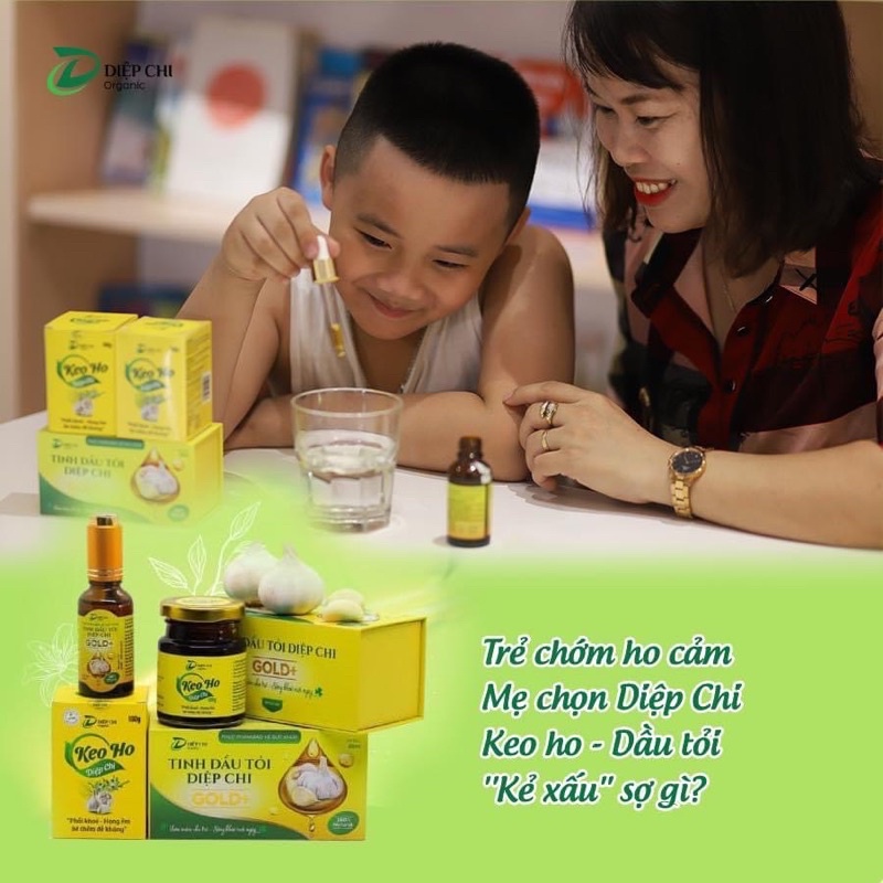 Combo tinh dầu tỏi và keo ho Diệp Chi hết ho, sổ mũi, viêm họng, tăng đề kháng cho bé + quà