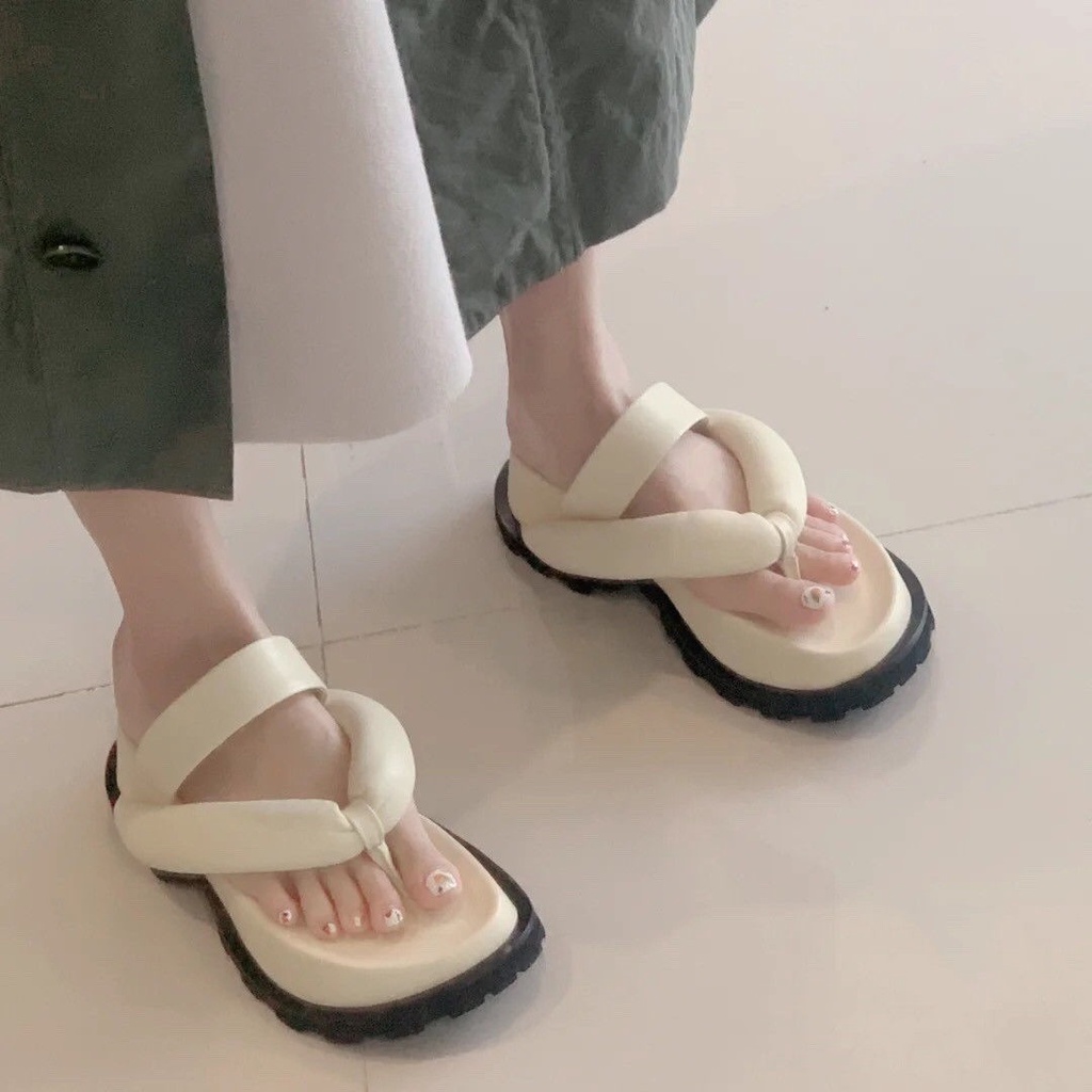 Giày Bánh Mì Đi Biển Mùa Hè Dạng Lật Dày Dặn Phong Cách Monoa Cao Cấp Thời Trang Cho Nữ San