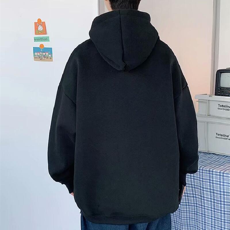 Áo Hoodie Tay Dài Dáng Rộng In Họa Tiết Thời Trang Mùa Đông Hàn Quốc Cho Nam Size M-8XL