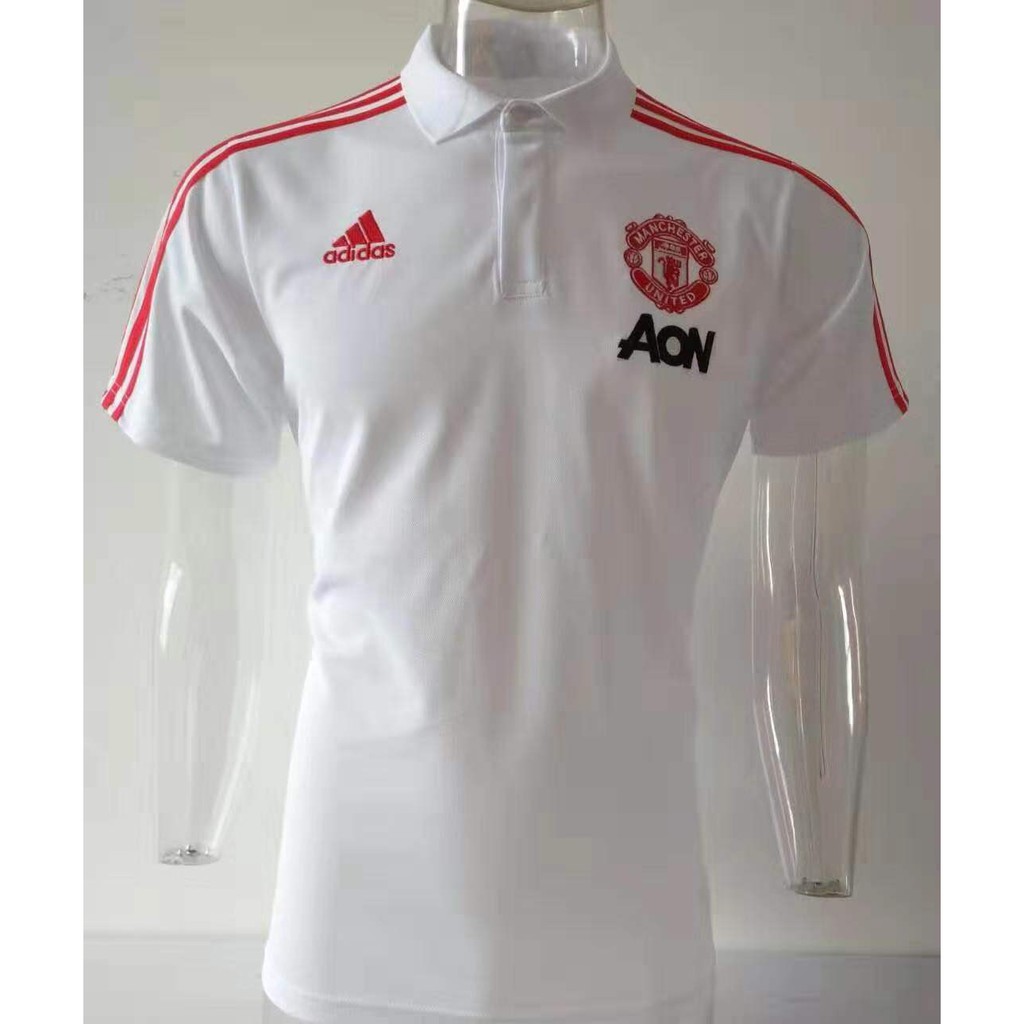 Áo thun polo Manchester 2019, áo polo MU 2019 trắng