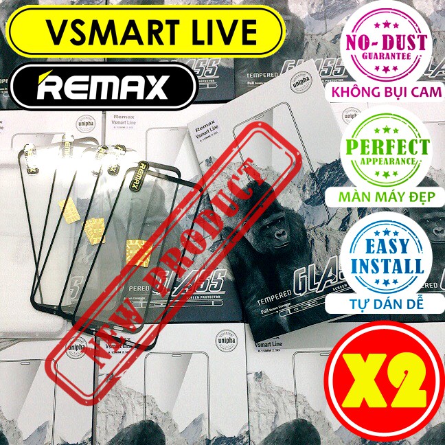 [COMBO X2] Kính Full Màn REMAX 3D Vsmart Live