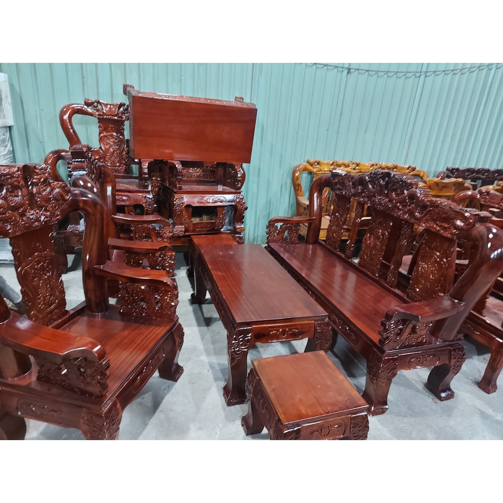 (Freeship) Bộ Salon Gỗ Tay 12 Rồng Đỉnh: HCM ĐỒNG NAI BÌNH DƯƠNG
