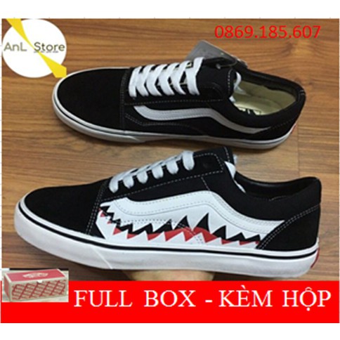 Giày Thể Thao Old Skool Cá Mập Răng Cưa Đen Trắng | BigBuy360 - bigbuy360.vn