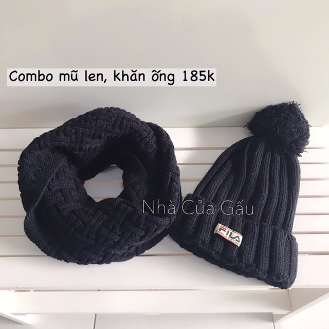 Mũ len và khăn ống ấm áp cho mùa thu đông