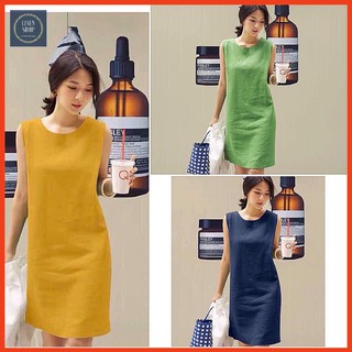 Đầm Suông Sát Nách 3 Màu Linen