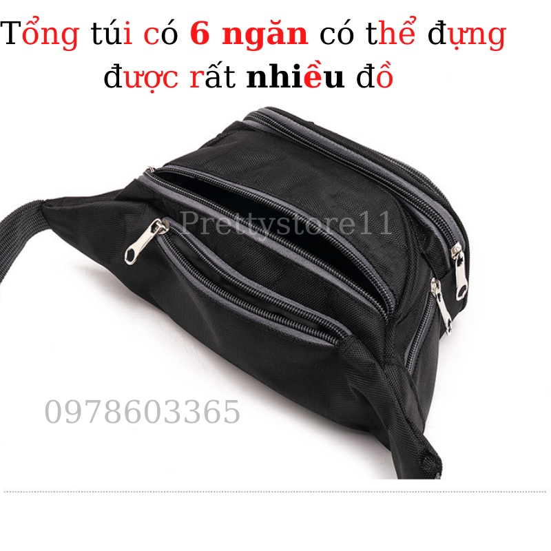 Túi Đeo Hông Đeo Bụng Đeo Chéo Cao Cấp Nhiều Ngăn ( V-star)