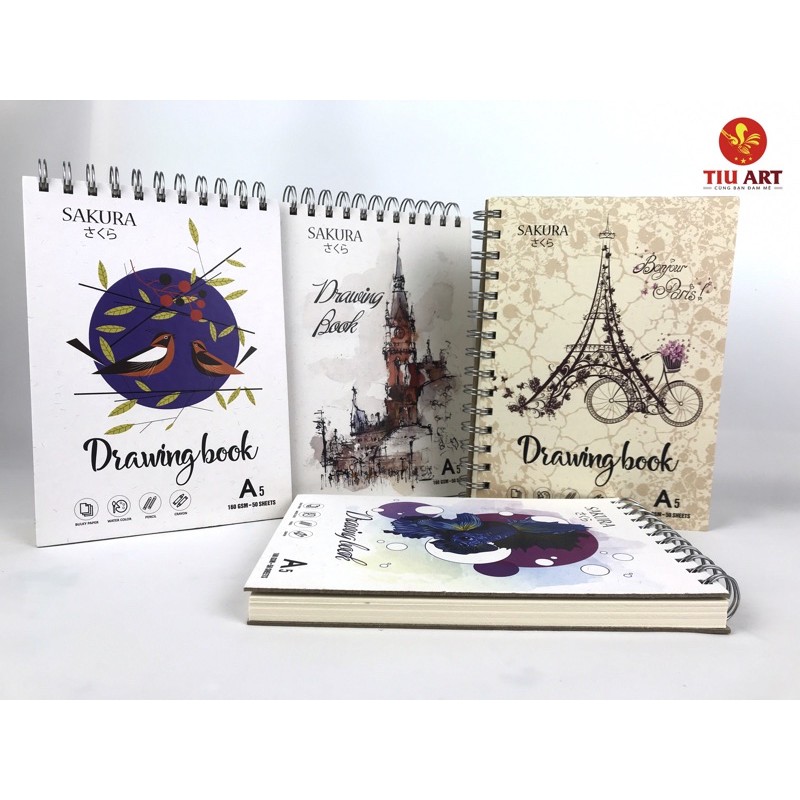 Sổ Vẽ Sketch book SAKURA 50 sheeets (A6, B6, A5)