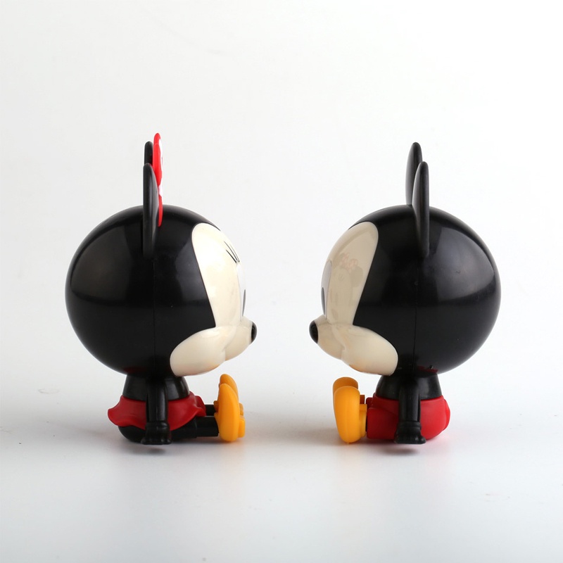 DISNEY Set 2 Mô Hình Đồ Chơi Chuột Mickey Minnie Bằng Nhựa PVC Độc Đáo
