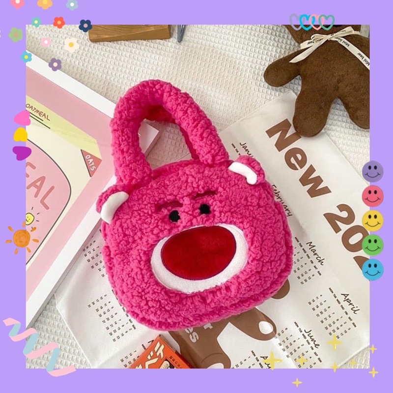 Túi xách lông quai ngắn hình Lotso,Pooh ,3 Eyes 🌸🌷🎀