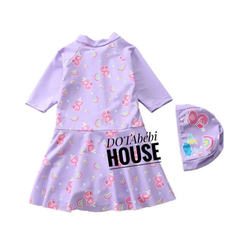 nhiều mẫu &lt;35kg có nón Váy bơi liền tay lỡ cho bé gái, có lót đùi mã SW0204.209 - DOTAbébi HOUSE