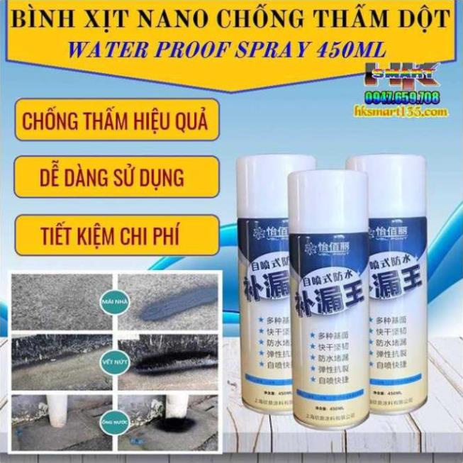 Bình Xịt Chống Thấm Chống Dột Công Nghệ Nano Bảo Vệ Mái Nhà, Tường Và Ống Nước 450ml