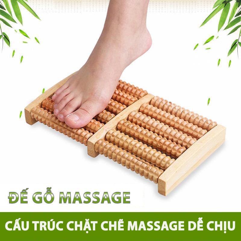 Bàn lăn massage chân bằng gỗ Minh House