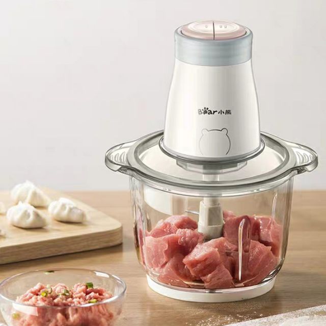 (CÓ SẴN) Máy xay thịt Bear 2 lít (cối thủy tinh)
