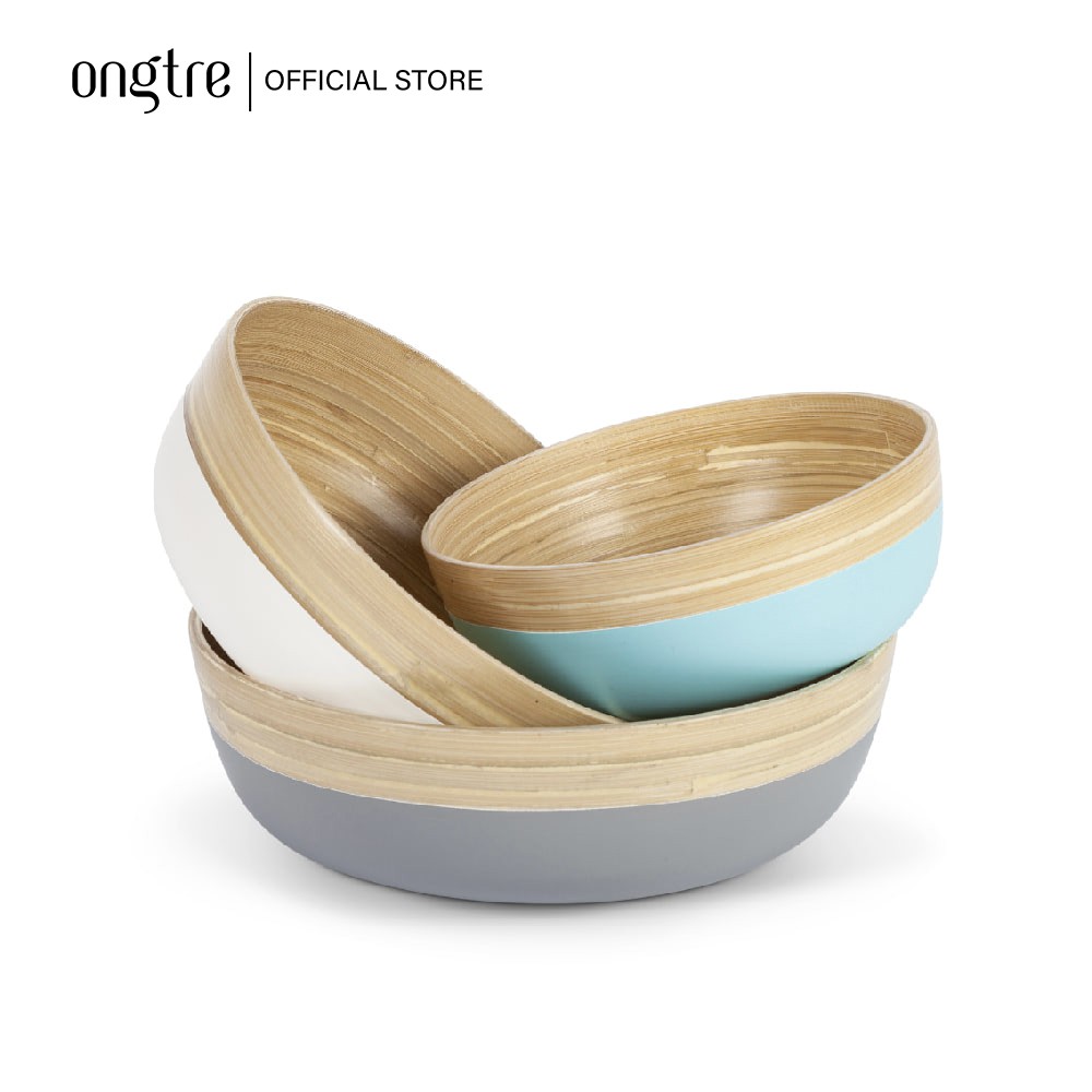 [Mã LIFEMALL2505 giảm 10% đơn 250K] Bát Tre Cuốn ONGTRE đựng Salad/món trộn/hoa quả/đồ khô (Bamboo Salad Bowl)