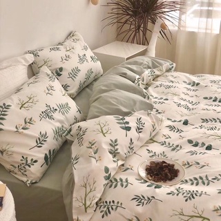 (video ảnh thật) ❤️ Set chăn ga gối cotton living 4 món 🍀 freeship ❤️ tone xanh (Hàng loại 1)