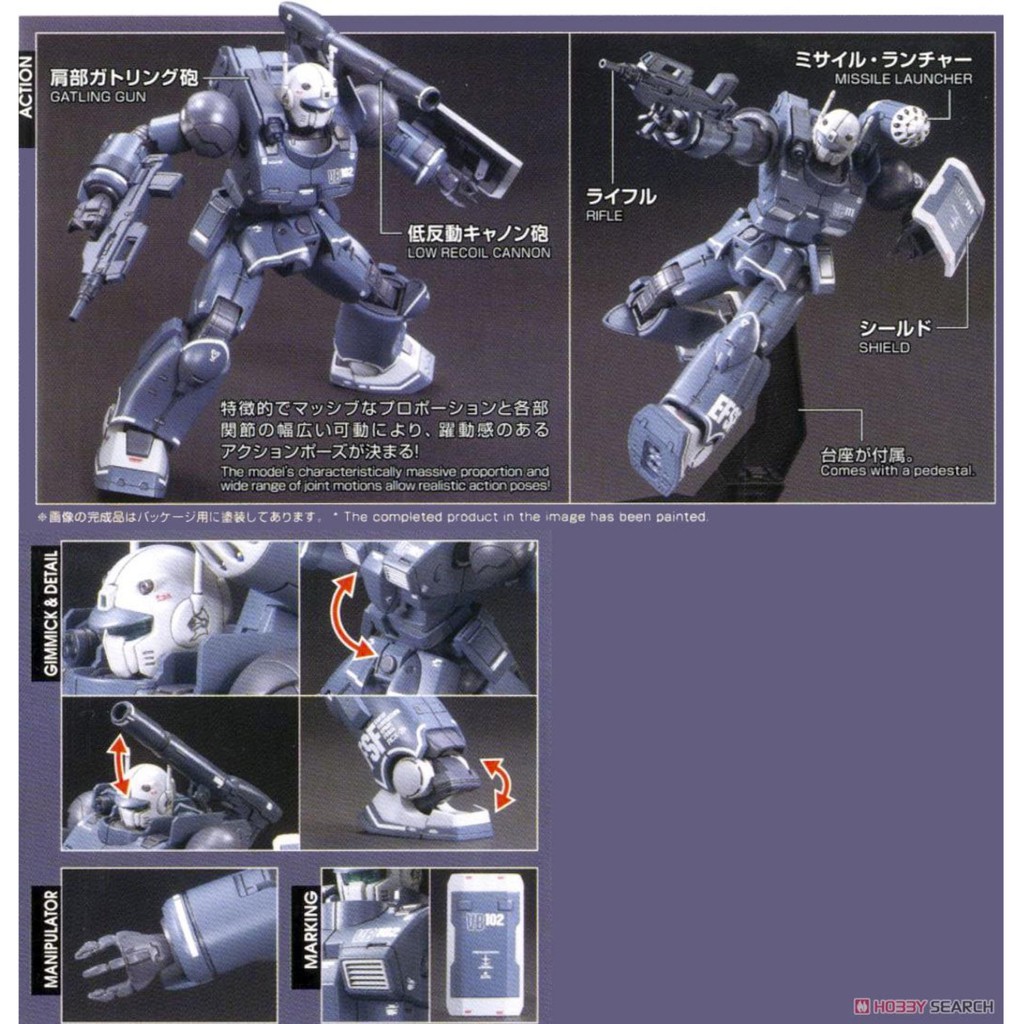 Đồ chơi Lắp ráp Mô hình Gundam Bandai 1/144 HG GTO RCX-76-02 Guncannon First Type