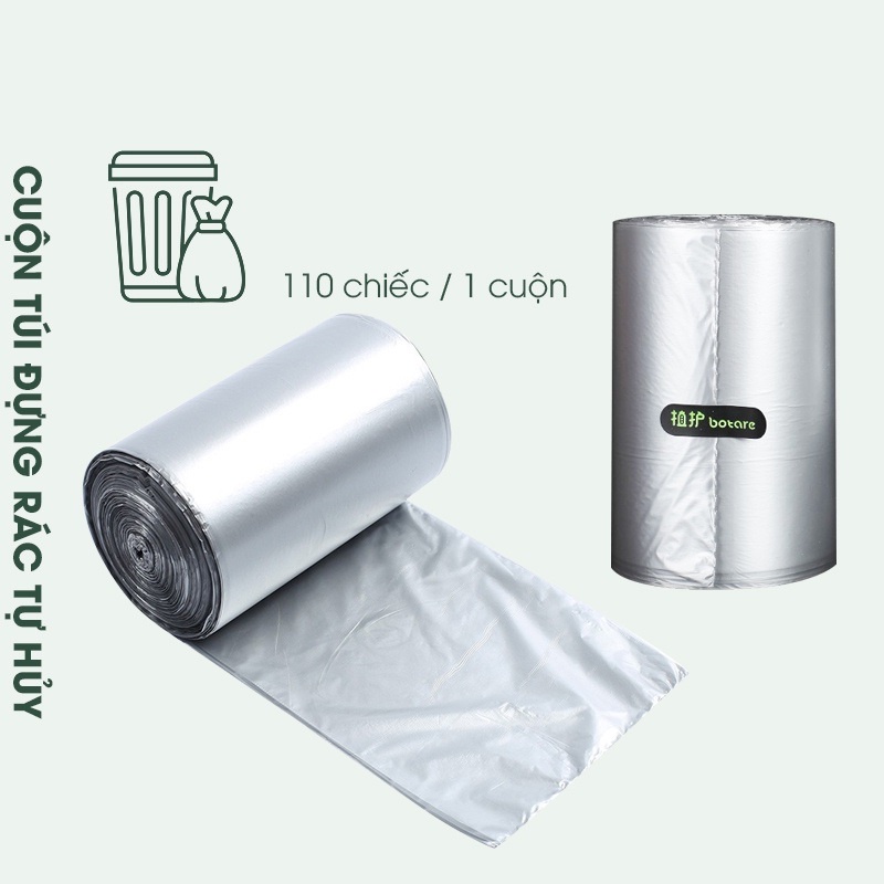 Bộ 110 Túi Đựng Rác Tự Hủy 45 X 50cm Màu Xám Thân Thiện Môi Trường