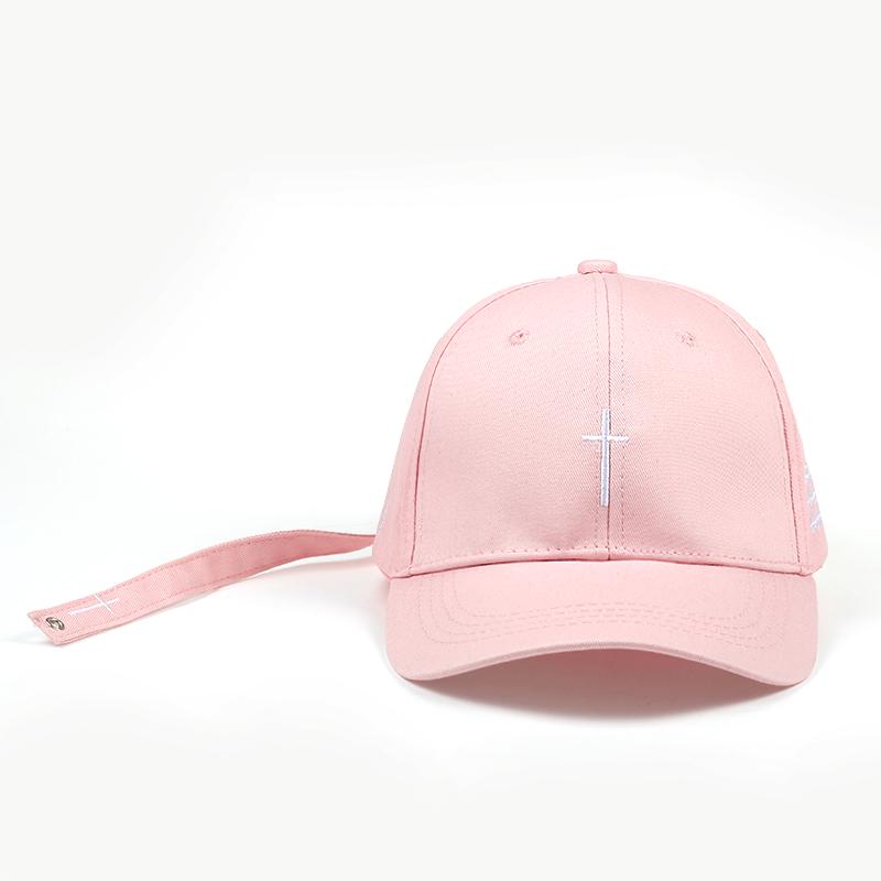 Mũ lưỡi trai thêu hình thánh giá màu trắng/ đen phong cách đường phố cho nam