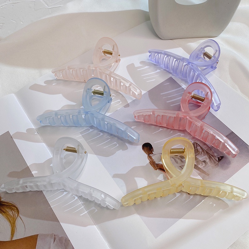 Phù Hợp Kẹp Tóc Càng Cua Bằng Acrylic Nhám Loại Lớn Phong Cách Hàn Quốc
