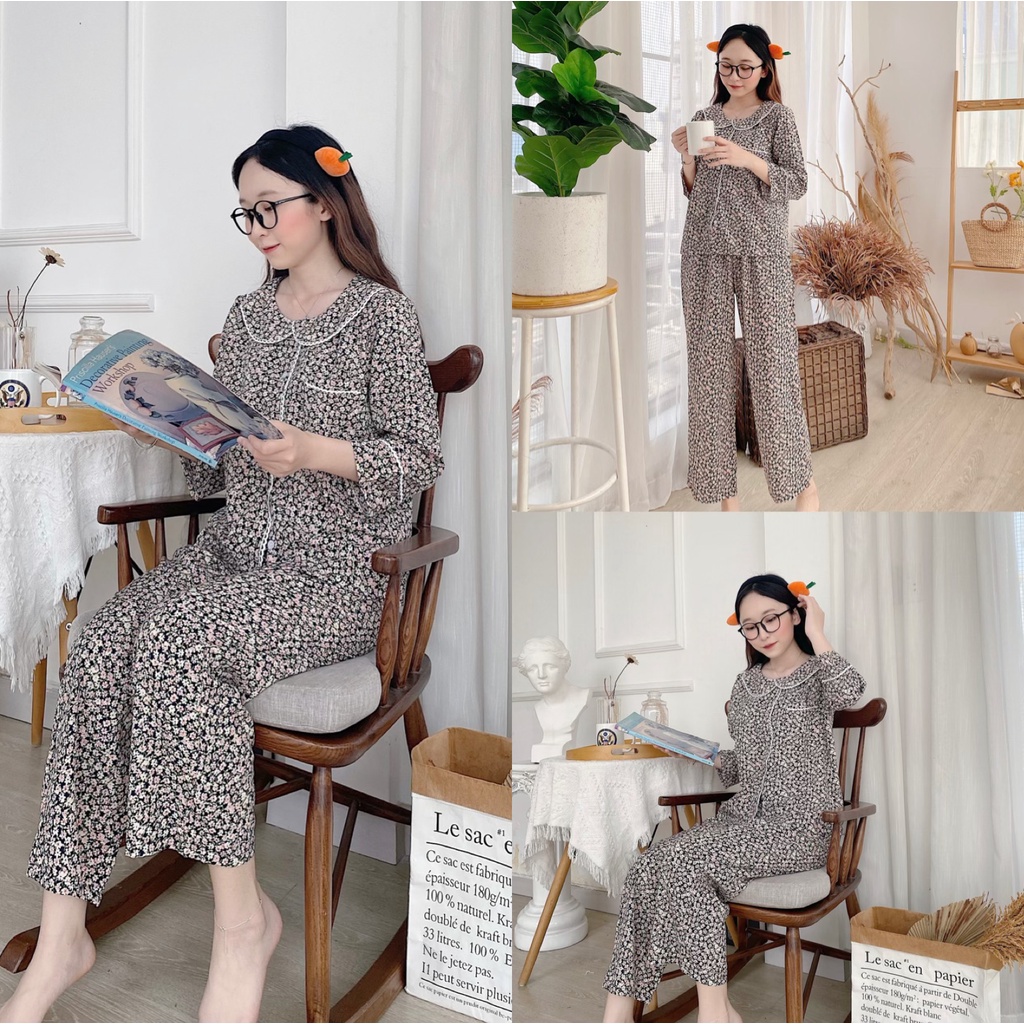 [GIẢM GIÁ]ĐỒ BỘ CỔ SEN XINH XẮNẢnh thật- Hàng thiết kế] vải lụa mềm đẹp