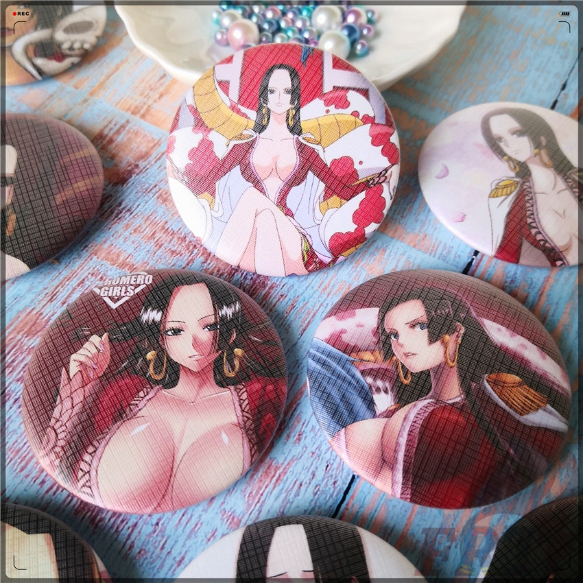 ☠ One Piece Character 05 ：Boa Hancock - Anime Cosplay Badge Cài áo ☠ 1Pc 58MM Collection Brooches Pins for Backpack Clothes（Boa Hancock Series ：9 Styles）