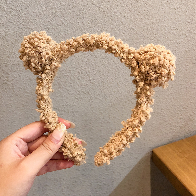 Cài tóc tai gấu bằng lông kiểu Hàn Quốc dễ thương