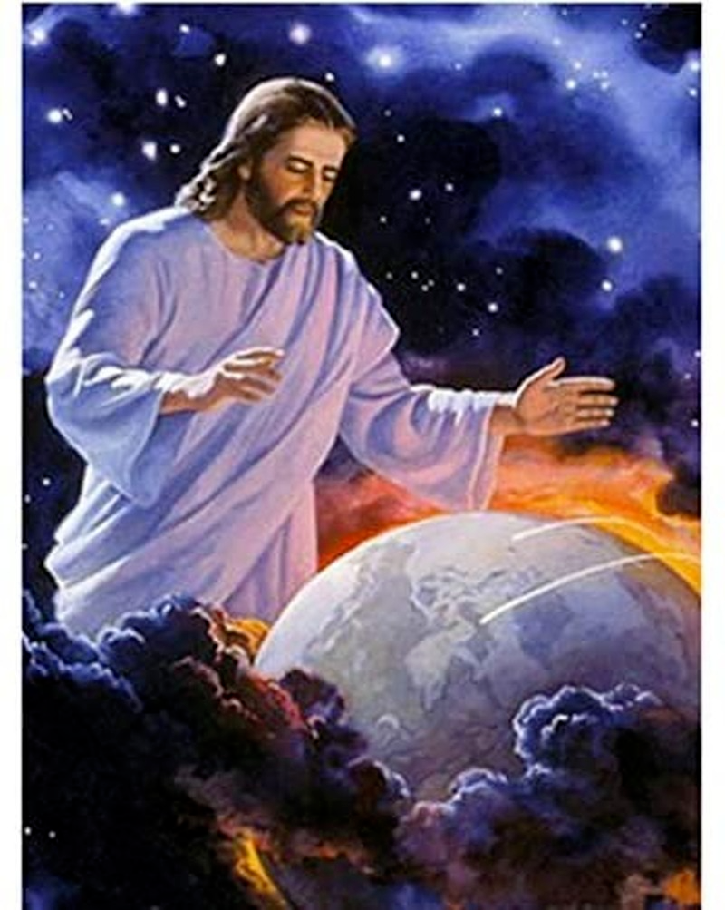 Bộ dụng cụ làm tranh đính đá kích thước 30x40cm hình chúa Jesus dùng để trang trí nhà DIY