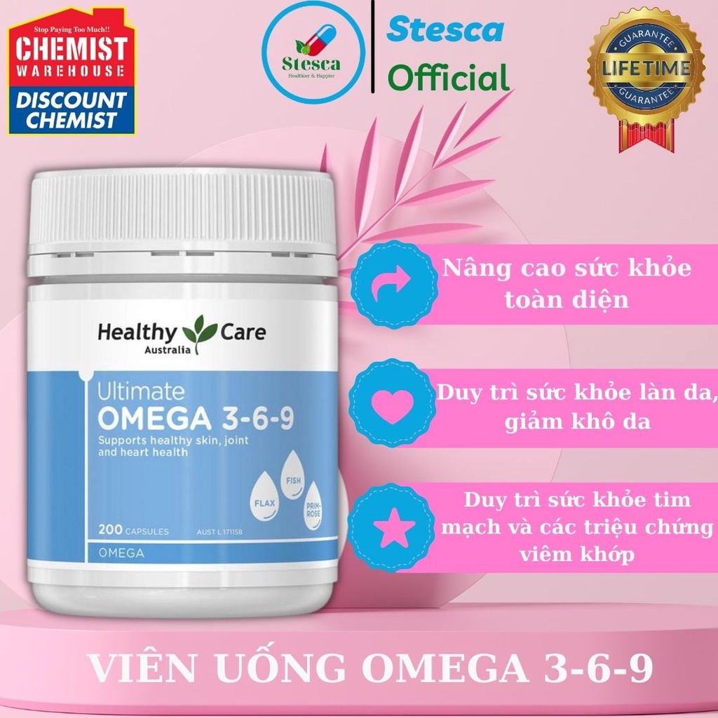 Omega 369 Healthy Care Úc 200 Viên (mẫu mới)