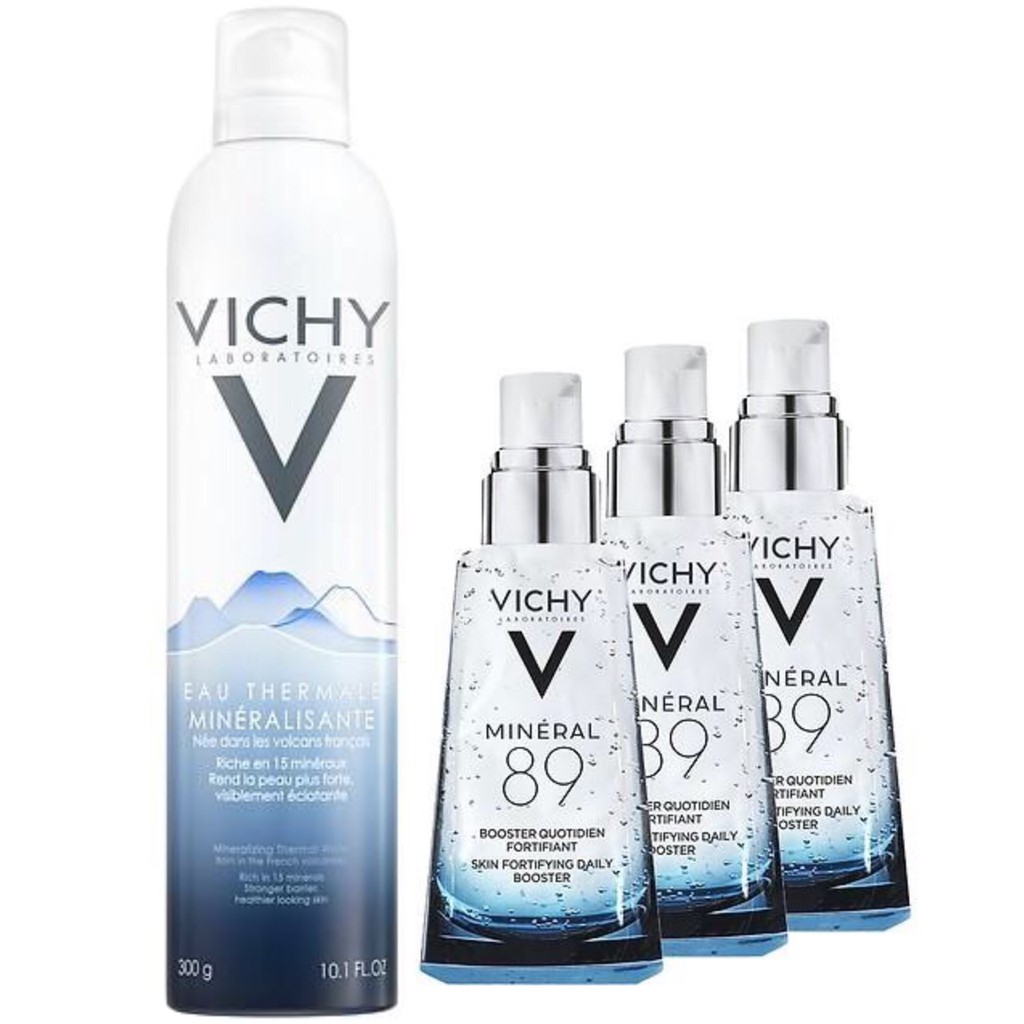 Bộ Xịt Khoáng Dưỡng Da Vichy Mineralizing Thermal Water (300ml) + Tặng Dưỡng Chất Giàu Khoáng Chất Mineral 89 1.5ml