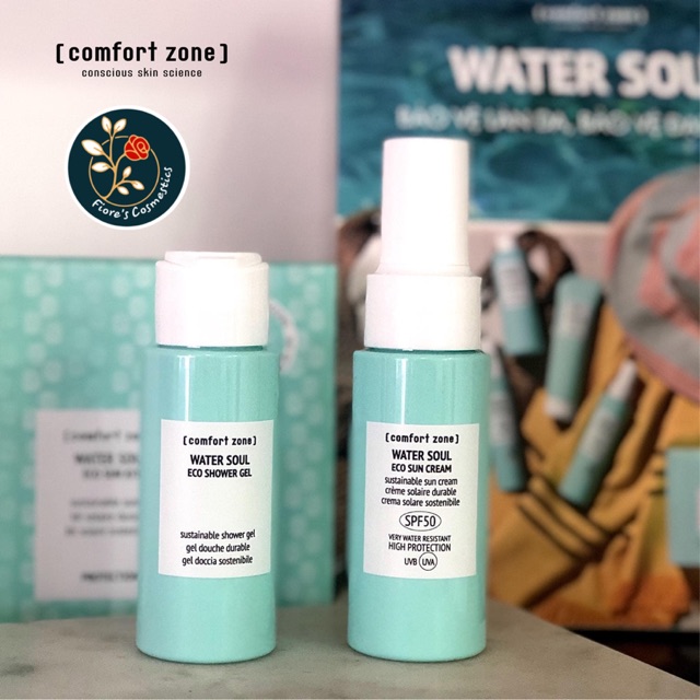 Set [ comfort zone] Water Soul Eco Sun Kit - Set dùng thử kem chống nắng body và gel tắm hồi da