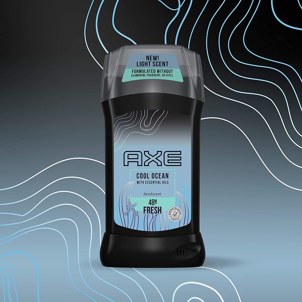 Lăn khử mùi nam dạng sáp AXE Aluminum-Free Deodorant for Men Cool Ocean 48 Hour Deodorant Protection 85g (Mỹ)