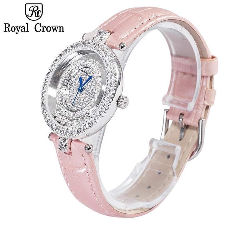 Đồng hồ nữ chính hãng Royal Crown 3628ST dây da hồng