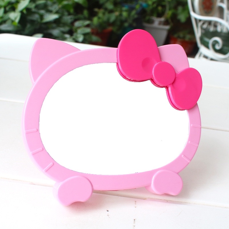 Gương trang điểm để bàn có thể treo tường Hello Kitty