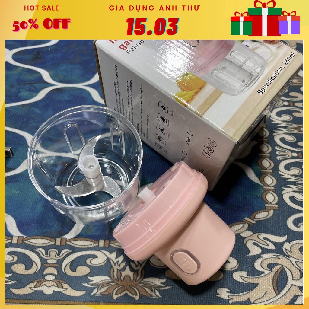 [Rẻ vô địch] Máy xay tỏi ớt đa năng mini có cổng sạc USB siêu rẻ giá tốt