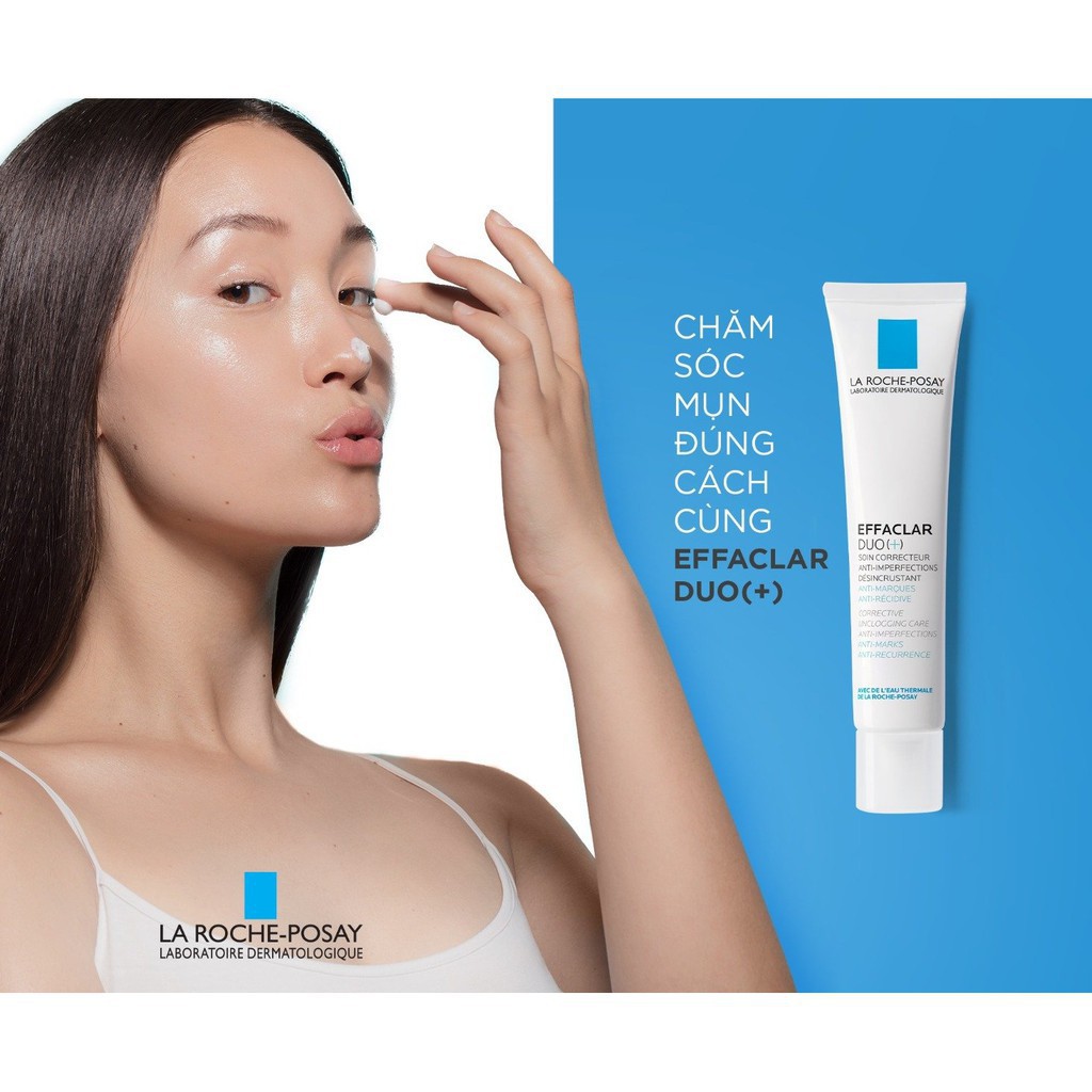 Kem Laroche-Posay Effaclar Duo+ (Dưỡng Giảm Mụn, Ngừa Thâm, Thông Thoáng Lỗ Chân Lông Duo+ 40ml)