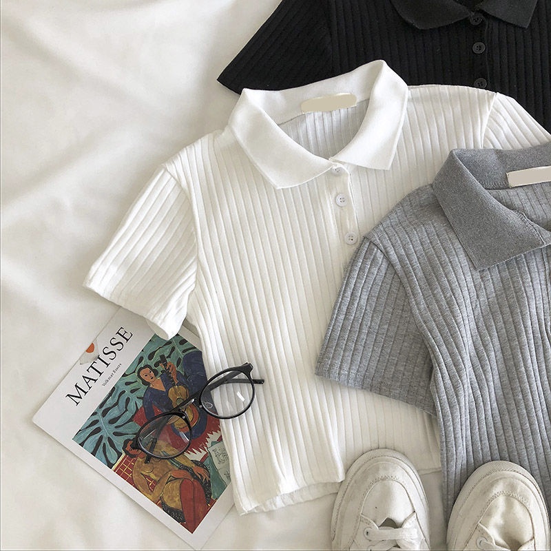 Áo Thun Tay Ngắn Cổ Polo Thời Trang Mùa Hè Năm 2021 Dành Cho Nữ