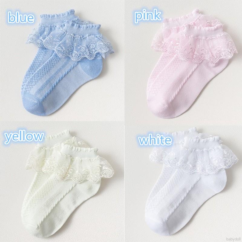 Vớ cotton phối ren đáng yêu cho bé gái