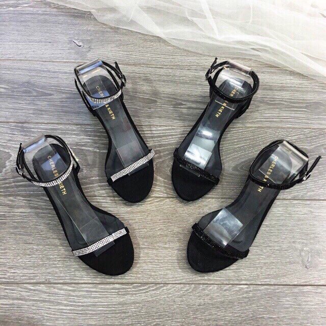Giày đế vuông 3p đính đá