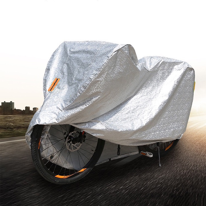 Áo trùm xe máy, Bạt phủ áo trùm che xe máy 3 lớp chống nóng, có phản quang cảnh báo, size to vừa được SH - HÀNG MỚI 2022
