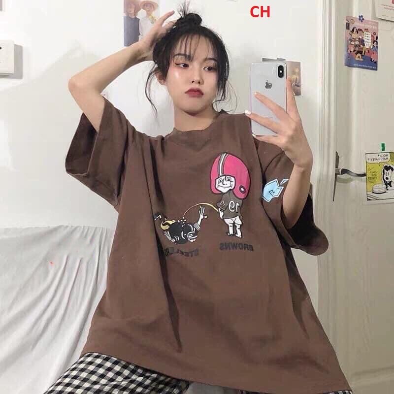 Áo thun Cô gái 07🦋 chất cotton mềm mịn🦋form thụng tay lỡ🦋dáng unisex🦋freesize nam nữ cá tính Hè