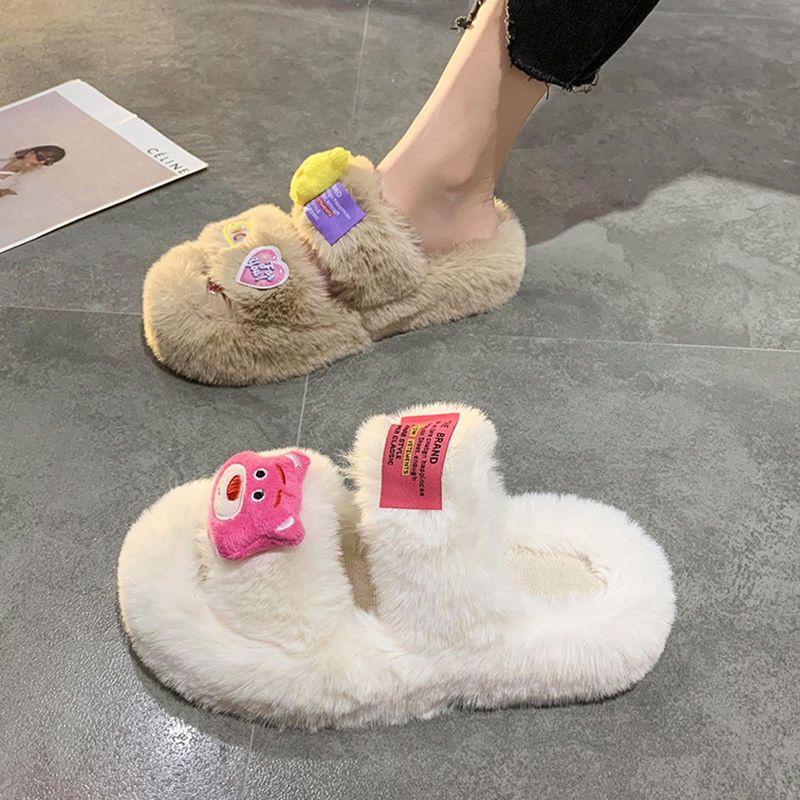 Dép Bông Đi Trong Nhà Đế Dày Chống Trượt Hình Hoạt Hình Dễ Thương Cho Nữ