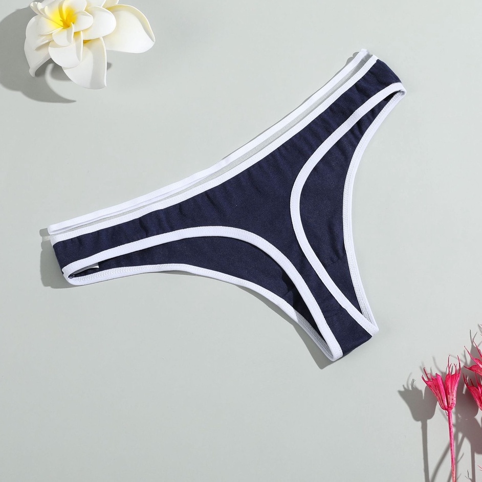 Quần lót lọt khe AOWEINISI chữ V màu trơn lưng thấp size M-XL thời trang quyến rũ dành cho nữ