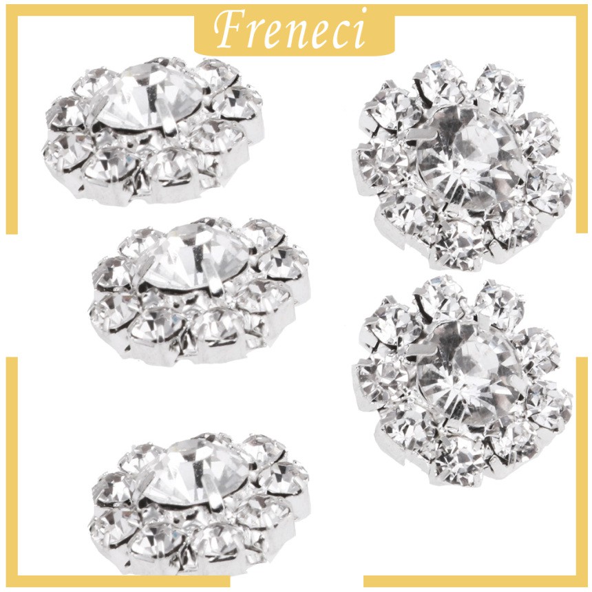 Bộ 10 Nút Áo Hình Hoa Đính Đá 16mm DIY