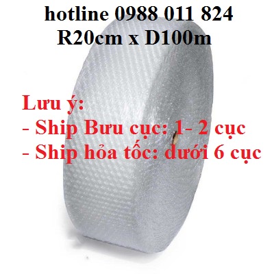 1 cuộn xốp hơi, xốp nổ, chống sốc bọc hàng khổ 20cm x 100m